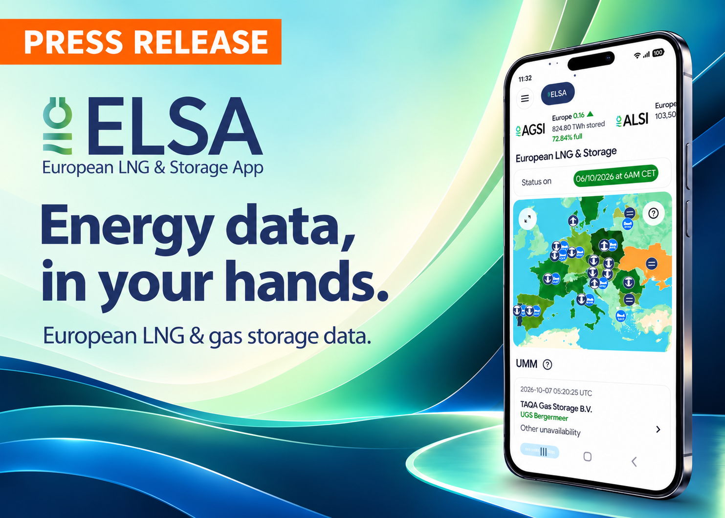 GIE launches ELSA, bringing European gas storage and LNG data to your phone GIE launches ELSA, bringing European gas storage and LNG data to your phone